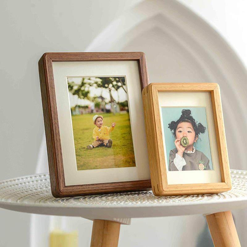 7寸相框摆台高级感迷你8寸6寸实木定制装裱洗照片框简约创意儿童