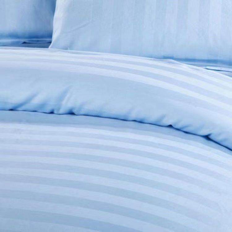 医院床上用品三件套养老院枕套被罩诊所病床蓝色缎条加密床单被套