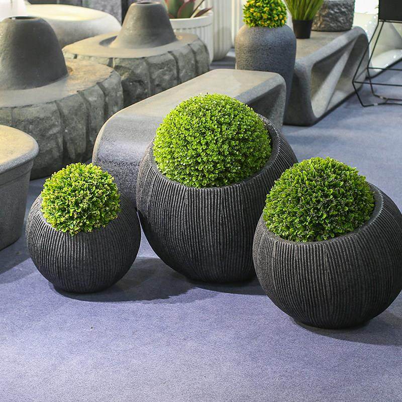 北欧大型创意圆形斜口条纹落地户外商场组合定制玻璃钢景观花盆,家居饰品,花盆,淘宝优惠券,粉丝福利购,淘宝优惠卷