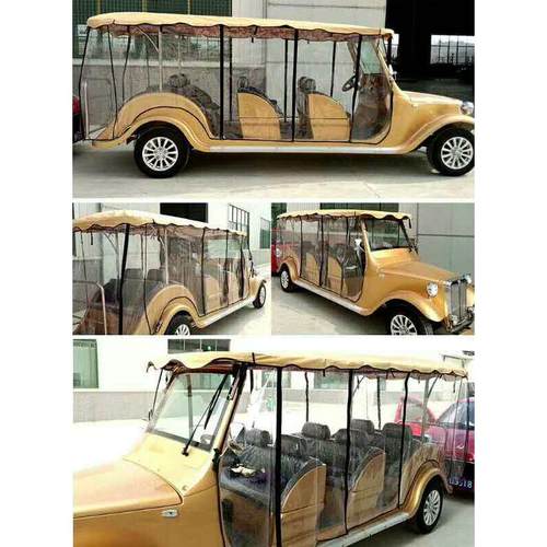 定制老爷车雨帘看房车雨罩围帘观光车巡逻车高尔夫球车软封闭雨帘