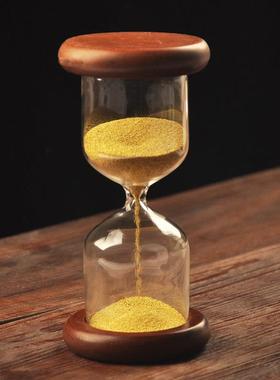创意玻璃金珠沙漏计时器木质桌面摆件diy刻字生日礼物送女友男生