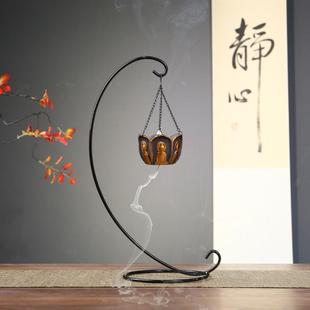 紫砂倒流香香炉创意摆件悬挂吊球家用室内禅意茶道香檀香沉香熏炉