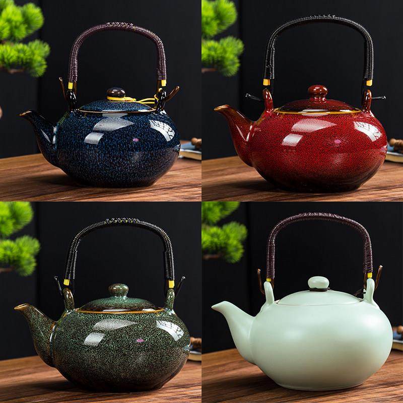 窑变提梁壶陶瓷简约过滤泡茶壶复古风餐厅饭店水壶大容量家用单壶,餐饮具,茶壶,淘宝优惠券,粉丝福利购,淘宝优惠卷