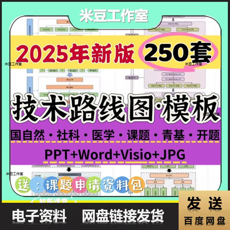 技术路线图模板国自然Word生物医学PPT可编辑visio版框架图流程图