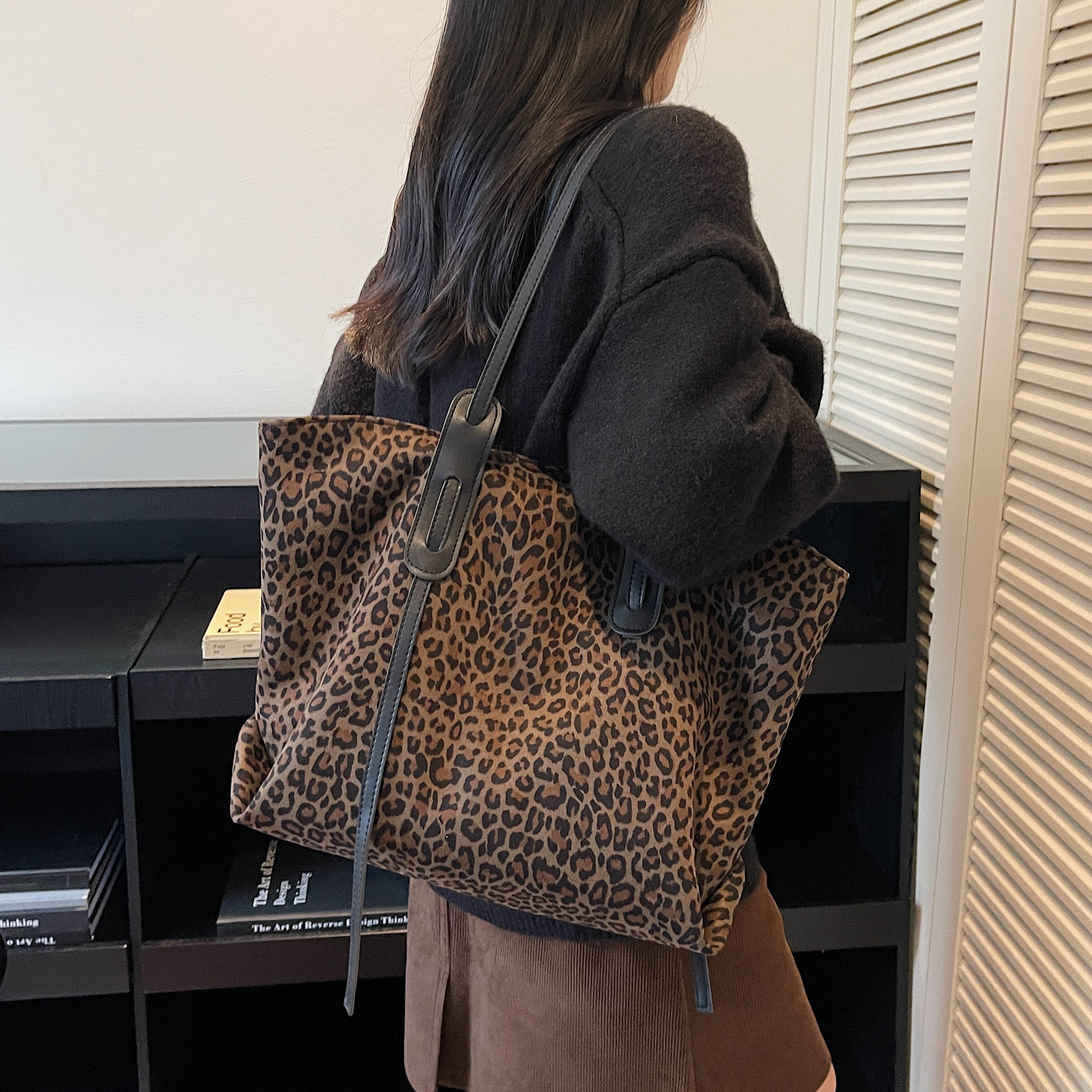 复古豹纹包包女士大容量2025新款秋冬托特包大学生上课通勤单肩包,箱包皮具/热销女包/男包,托特包,淘宝优惠券,粉丝福利购,淘宝优惠卷