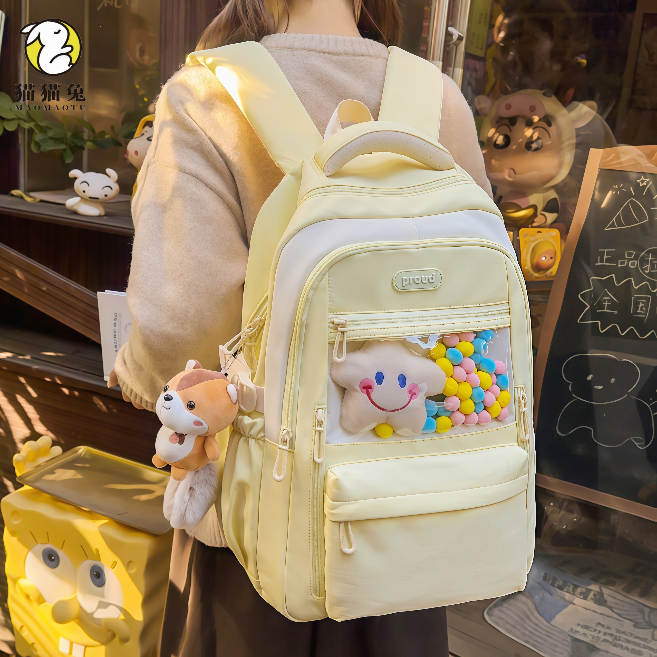 ins风小众高颜值透明痛包双肩包