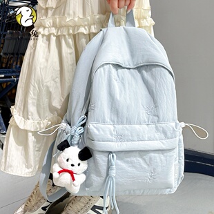 书包蓝色初中生女小众冷门不撞款双肩包2026新款高颜值小学生肩包