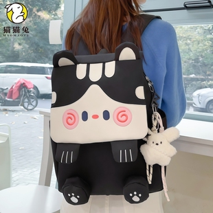 小众不撞款背包女生小学生2025新款一至三年级可爱卡通猫咪双肩包