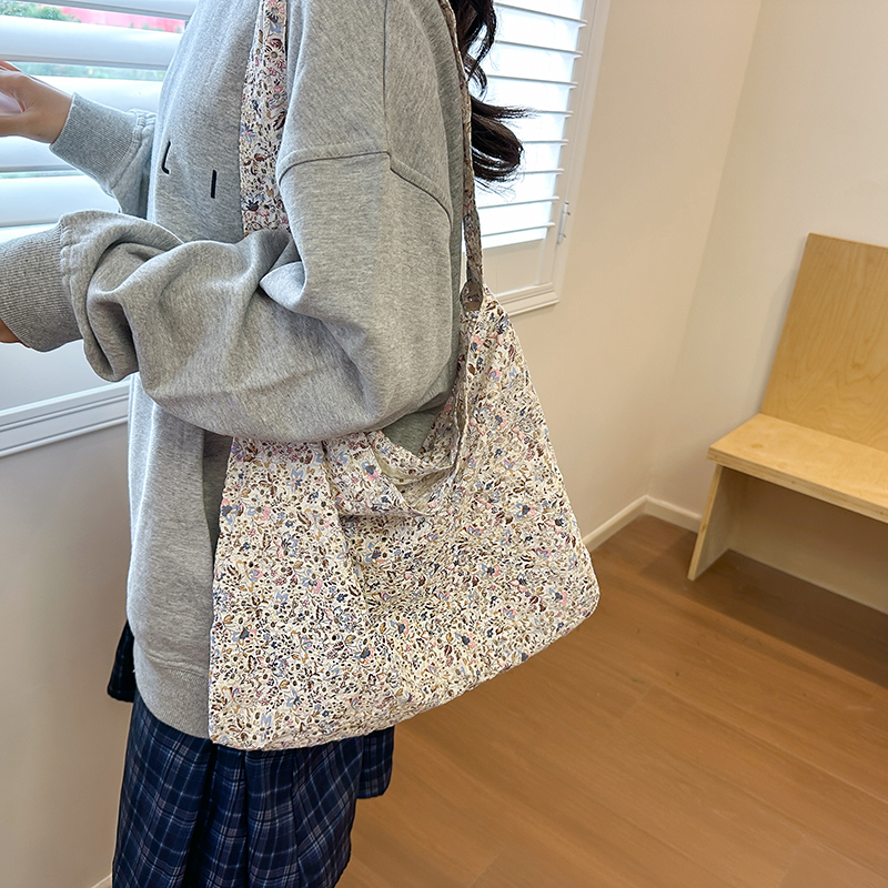 韩系田园风碎花帆布包博主小脏柜
