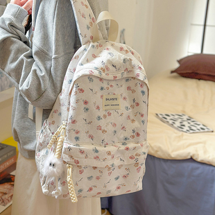 背包女生可爱双肩包肩包 小碎花书包女初中生小学生高颜值ins风