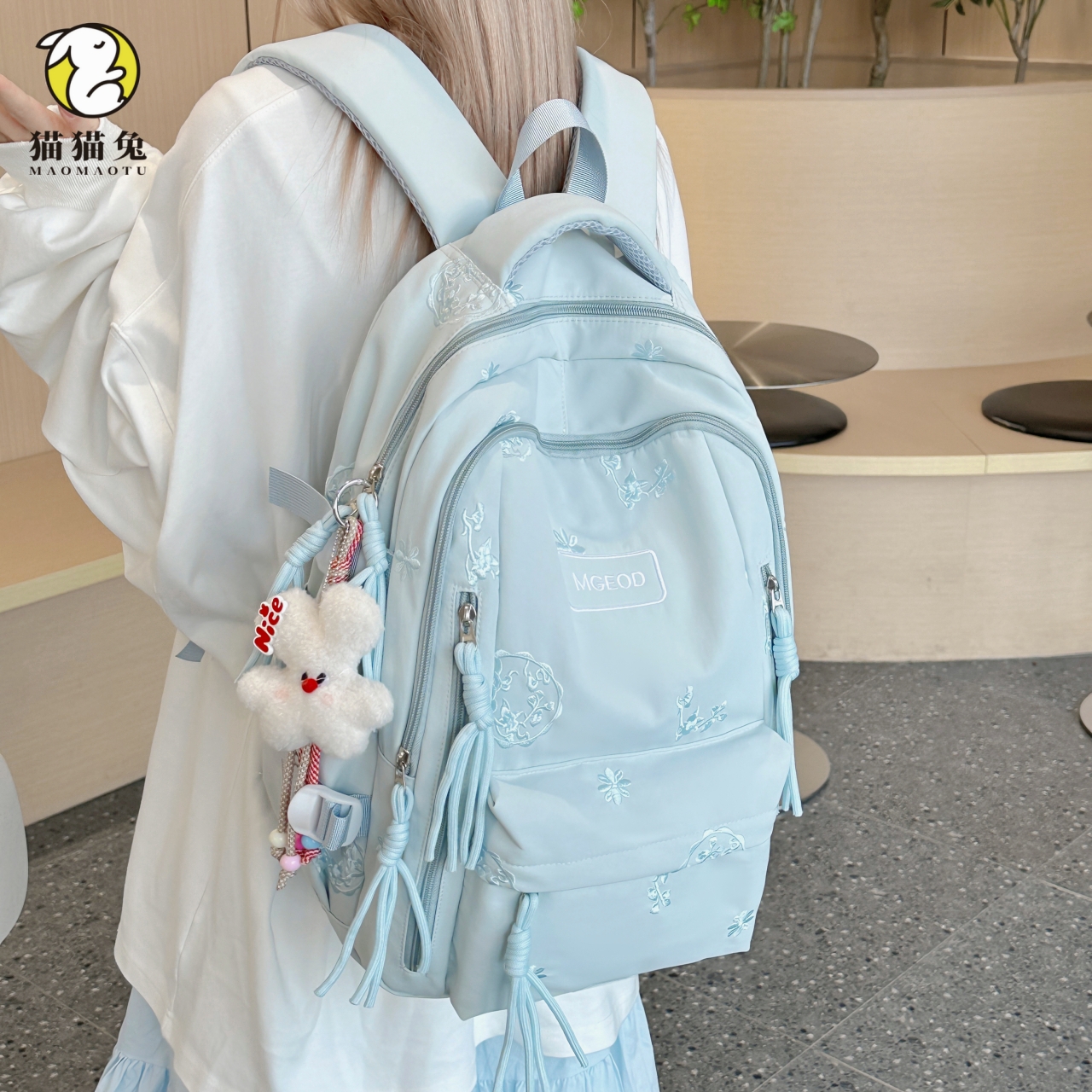 猫猫兔2025新款小清新女双肩书包