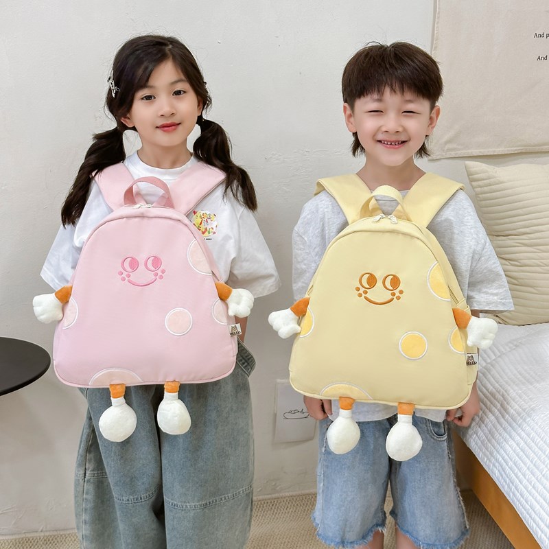 奶酪芝士双肩包可爱超萌男童女童幼儿园书包轻便韩版秋游零食背包