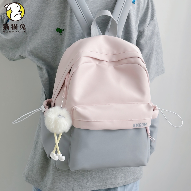 韩系ins风双肩包女士日常通勤