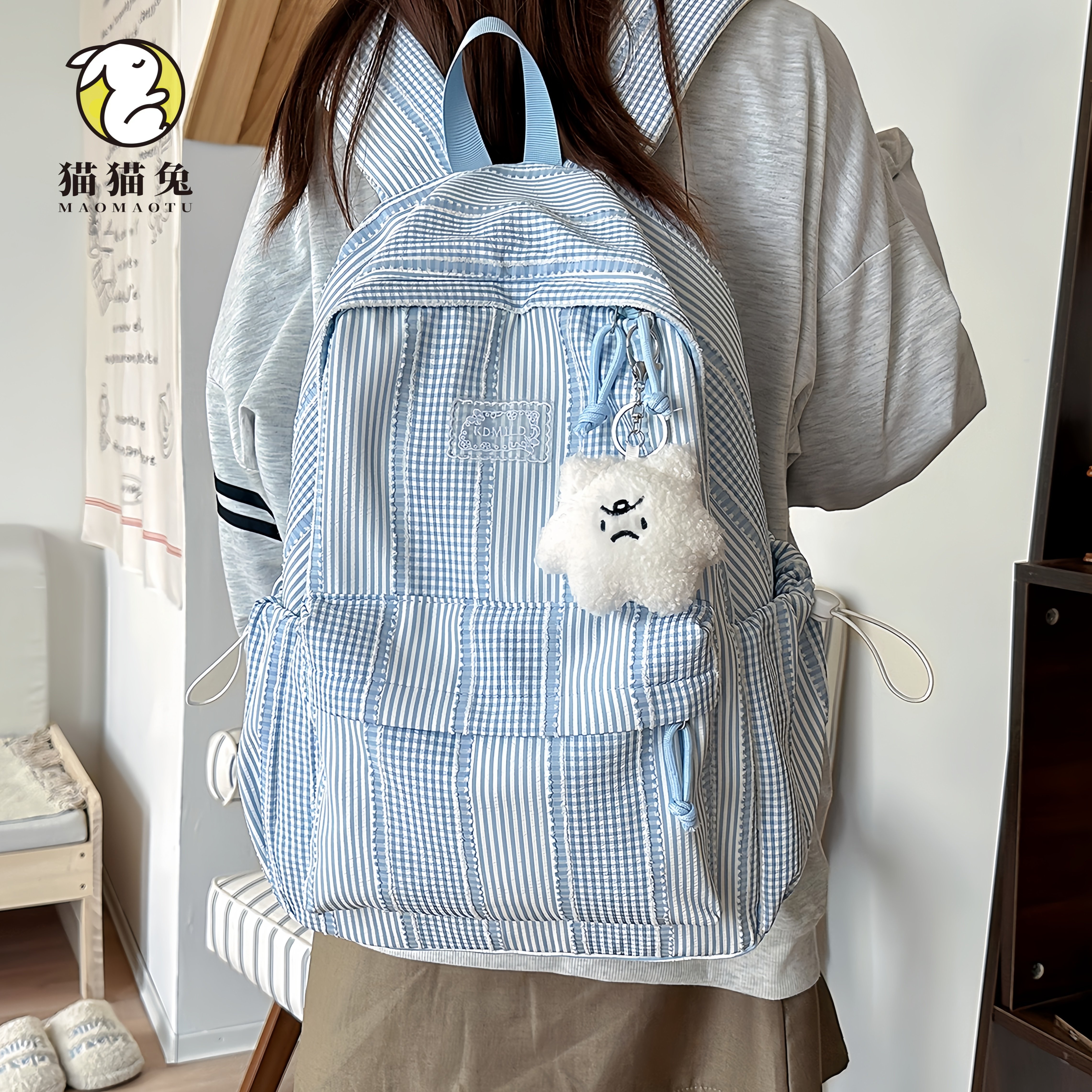 书包初中生女生ins小众韩系高颜值双肩包 背包旅游轻便高颜值肩包,箱包皮具/热销女包/男包,双肩背包,淘宝优惠券,粉丝福利购,淘宝优惠卷