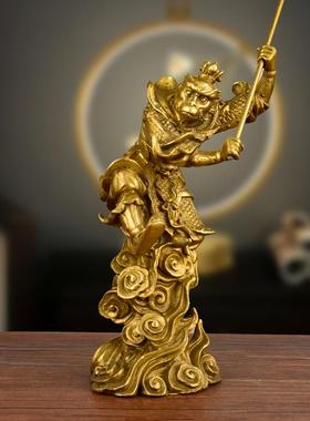 纯铜猴子摆件齐天大圣孙悟空斗战胜佛招财家居客厅店铺办公室装饰