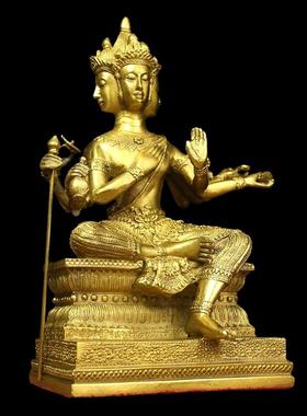 纯铜泰国四面佛摆件大梵天王家居汽车装饰工艺品供奉佛像有求必应