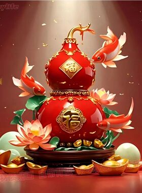 鸿运当头诸事皆顺中国风自粘贴画防水装饰室内墙上房间宿舍贴纸