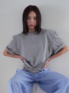 THE COLLECTORS韩国正品 langer字母宽松T恤2025夏季百搭圆领上衣