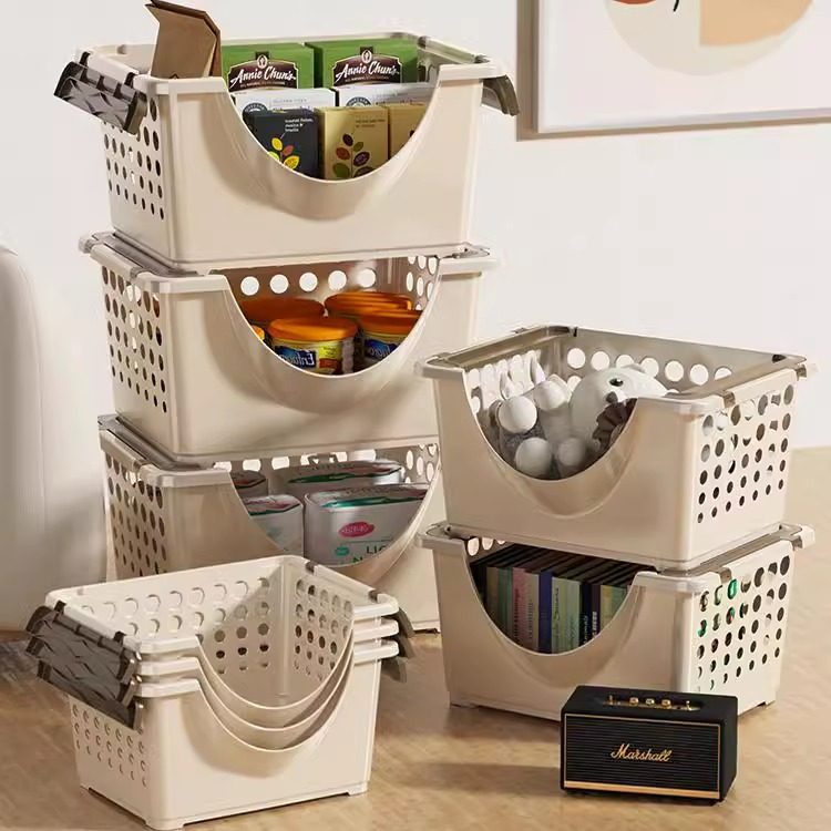 家用杂物篮子收纳筐零食玩具收纳箱塑料置物架宿舍厨房桌面收纳盒,收纳整理,收纳筐,淘宝优惠券,粉丝福利购,淘宝优惠卷