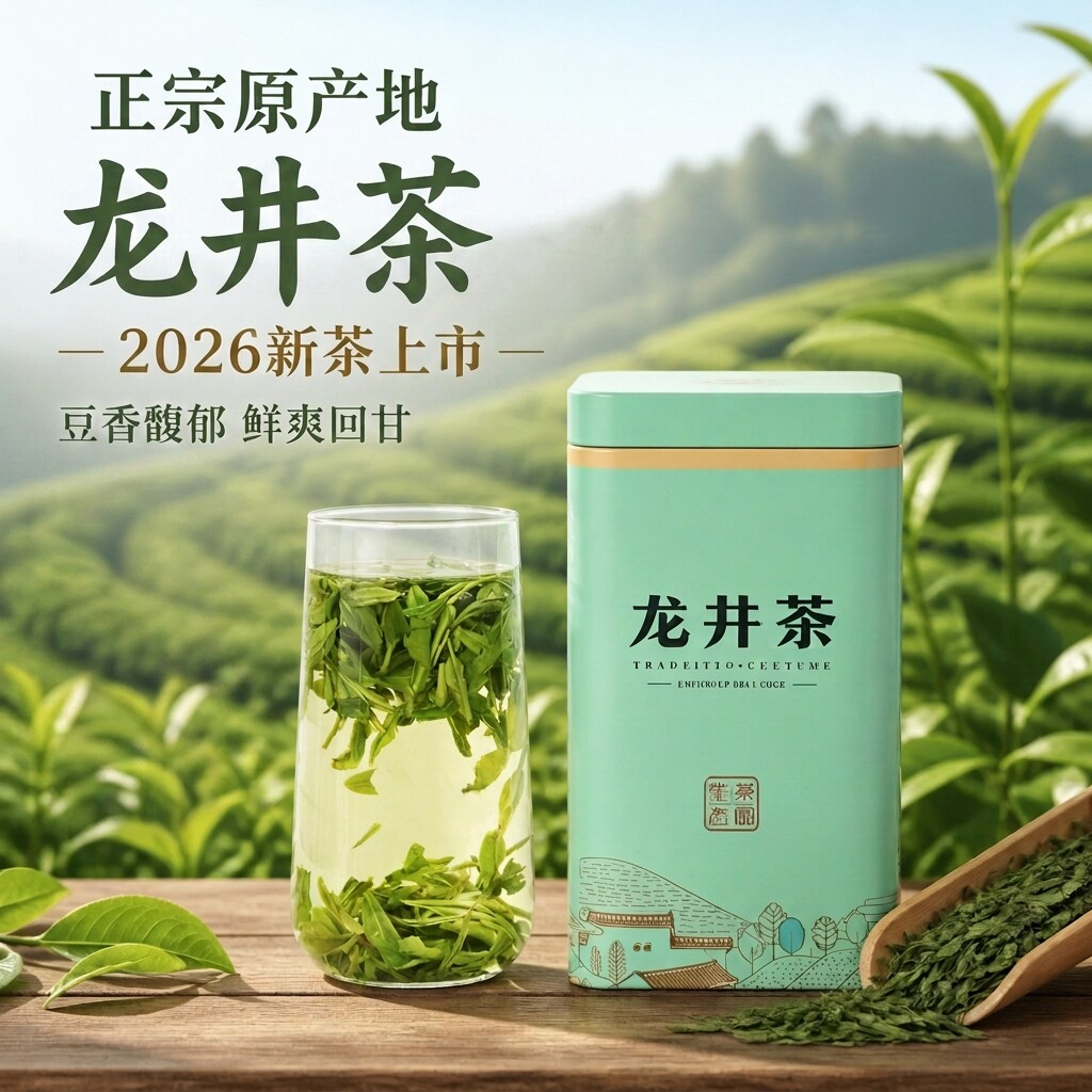 茗波龙井茶二级精美罐装送礼自饮