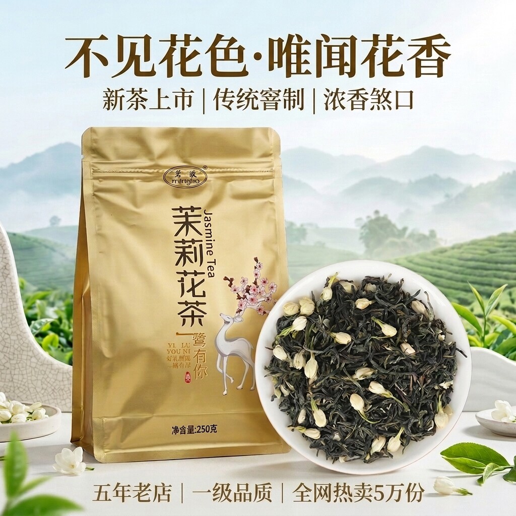 茗波茉莉花茶叶2026年新茶一级经典老味正品浓香型茶叶窨制工艺