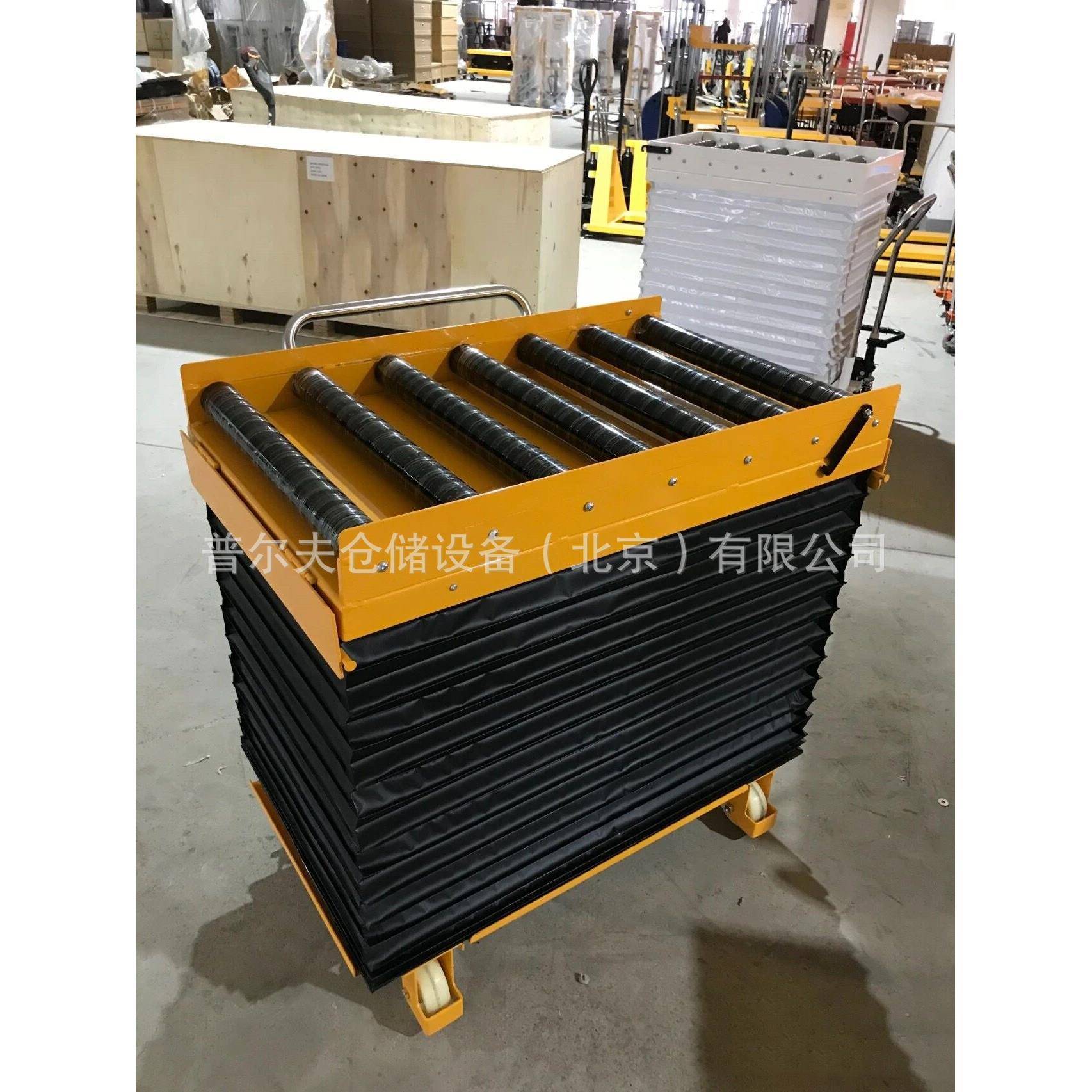 非标可定手动电动剪叉液压升降平台车滚筒滚珠辊筒挡边转盘升降机