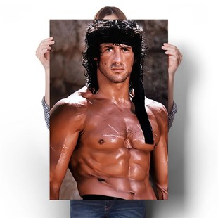 史泰龙健身海报兰博肌肉挂画明星工作室励志大学寝室墙壁贴画