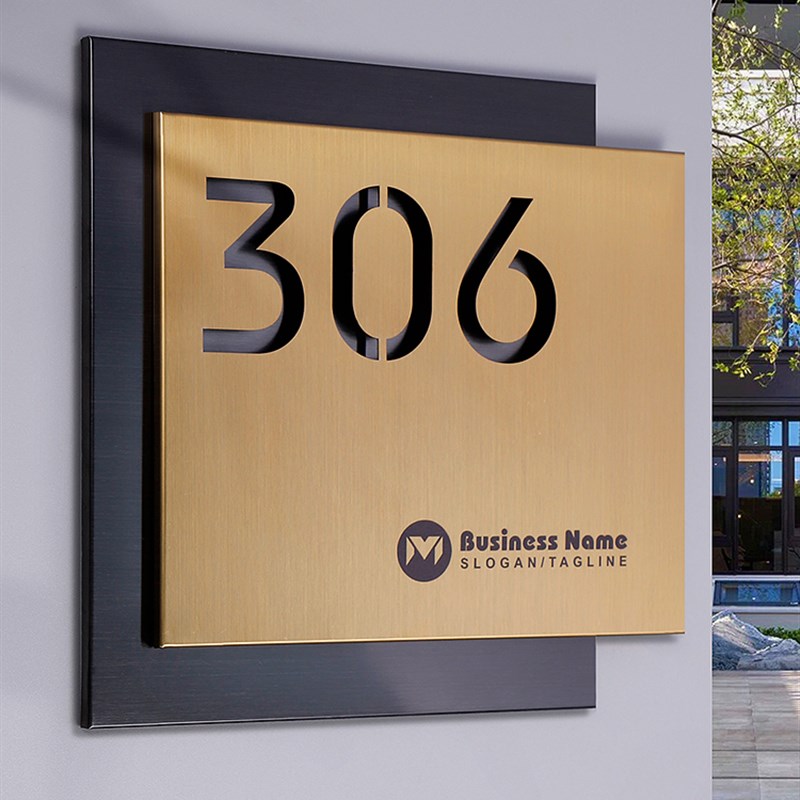 不锈钢铁艺门牌订制号码牌家用金属房间号定制户外小区楼栋标识贴