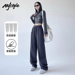 香蕉运动裤 显瘦直筒阔腿裤 女2025春秋新款 子 STYLE高腰休闲卫裤