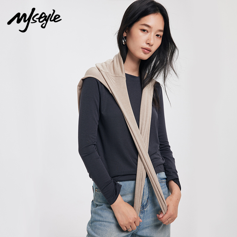 MJSTYLE圆领打底衫内搭长袖女