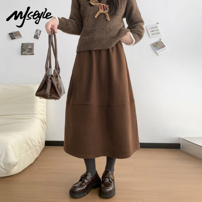 MJSTYLE韩系中长花苞半身裙女冬