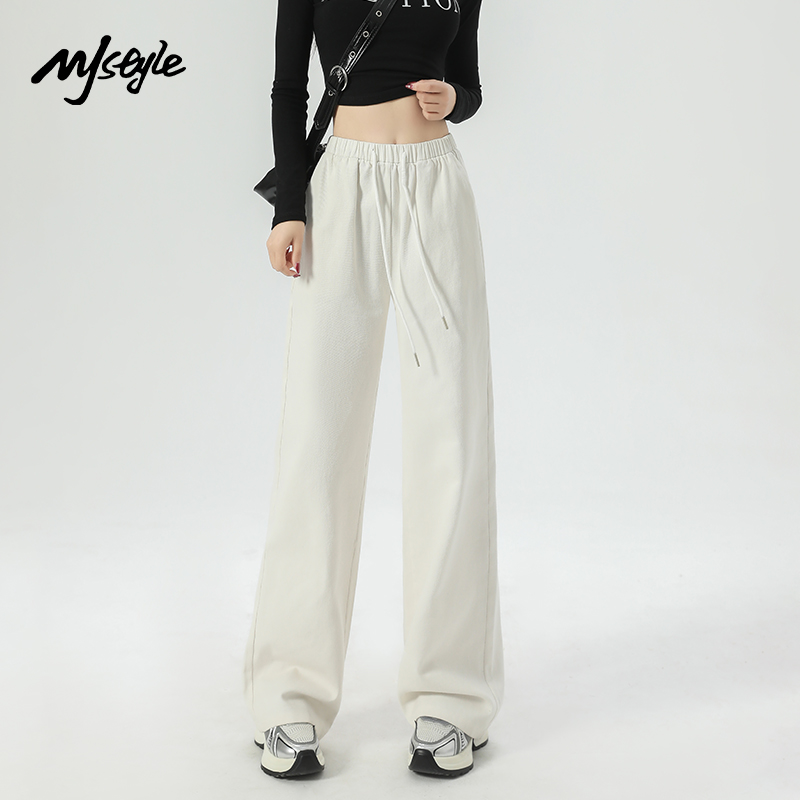 MJSTYLE黑色休闲高腰运动裤