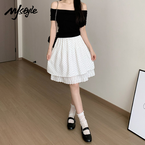 MJSTYLE双层波点蛋糕裙女2026