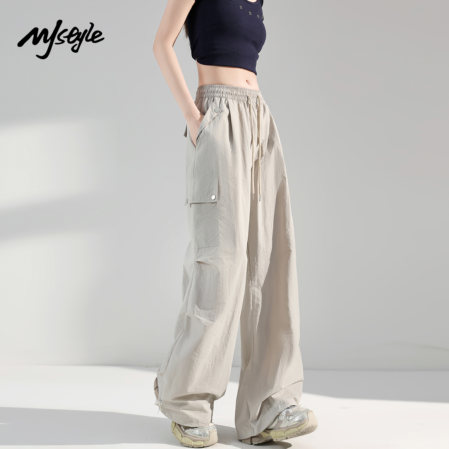 MJSTYLE美式工装裤女夏薄款2025