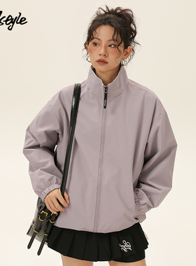 MJ STYLE碎花双面穿冲锋衣款式外套男女春季新款宽松时尚百搭夹克