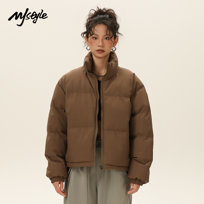 MJ STYLE潮牌立领面包服女短款2024冬新款棉服保暖厚外套休闲上衣