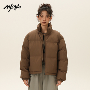 MJ STYLE潮牌立领面包服女短款2024冬新款棉服保暖厚外套休闲上衣