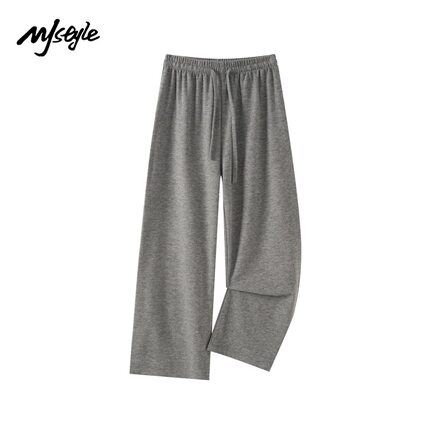 MJ STYLE休闲糯米裤女2025春秋新款阔腿裤高腰垂感窄版直筒裤长裤