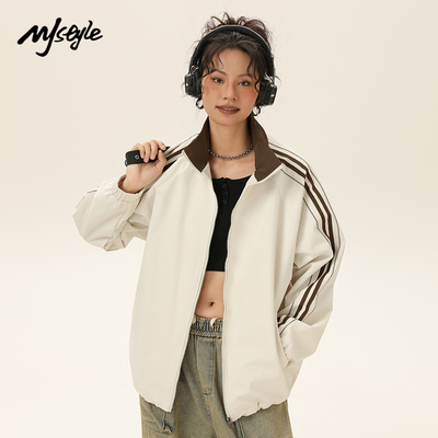 MJSTYLE美式复古立领外套女