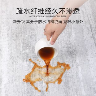 轻奢高级家用灰色沙发茶几卧室床边地垫可擦免洗 地毯客厅2024新款