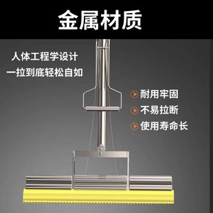 免手洗201不锈钢海绵拖把滚轮挤水加大胶棉家用懒人干湿拖布