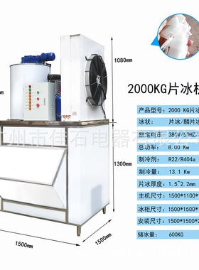 厂家  2000kg 混凝土降温冰块 Flake Ice Machine 工业片冰机