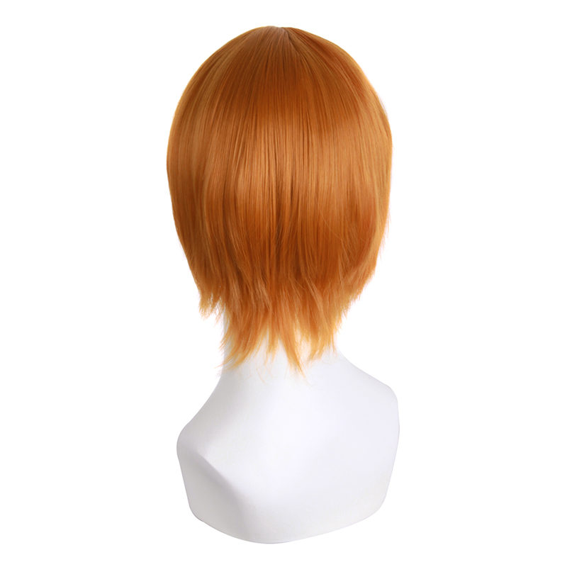潼漫 cos假发男女短发适用30CM万用反翘直发金橙色动漫假毛全头套