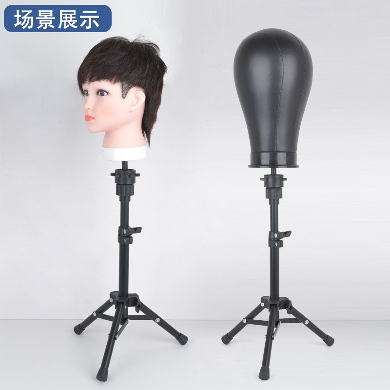 短款头模支架假发假人头三脚架模头模具公仔模特头美发支架三角架