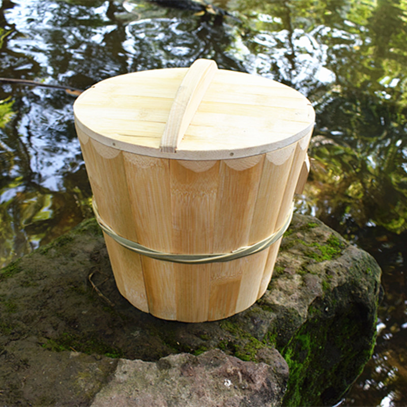包邮 蒸饭木桶竹桶甑子竹蒸米饭桶手工小桶竹制饭蒸笼家用 精致款