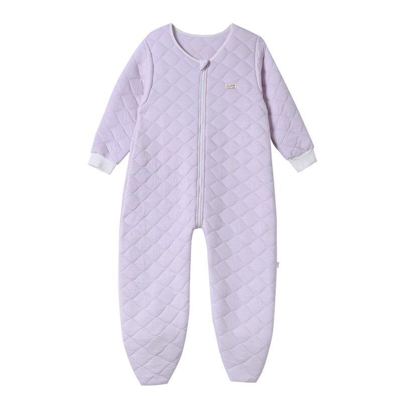 新品宝宝分腿睡袋男女童连体睡衣德绒秋冬季亲子包脚双拉链可拆脚