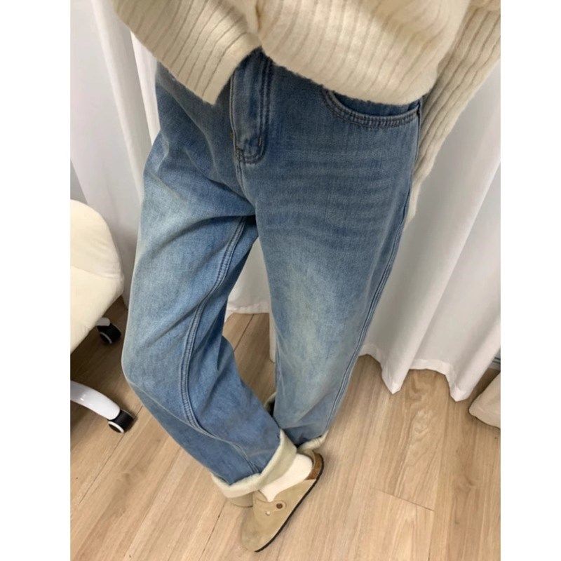 女童牛仔裤秋冬装2024新款外穿儿童一体加绒阔腿裤冬季女大童裤子,童装/婴儿装/亲子装,裤子,淘宝优惠券,粉丝福利购,淘宝优惠卷