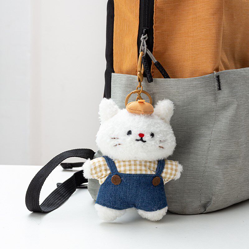 出去玩可爱卡通毛绒公仔钥匙扣挂件男女情侣汽车钥匙链圈书包挂饰