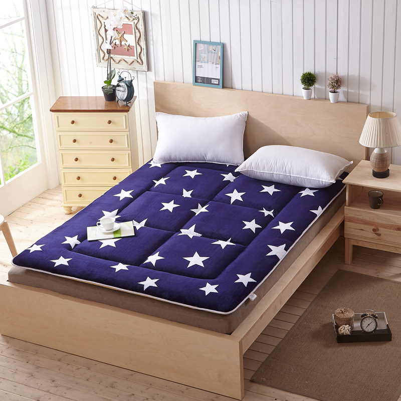 薄款法莱绒榻榻米床垫床褥子1.5m可折叠单人双人床垫学生铺床垫子