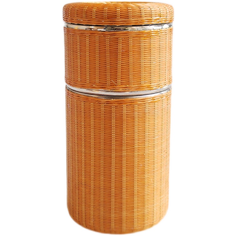 竹丝扣瓷泡茶杯304不锈钢带茶水分离器水杯男士泡茶杯生日礼物